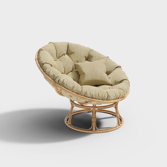 Tropical-Inspired Rattan Chair 3D model