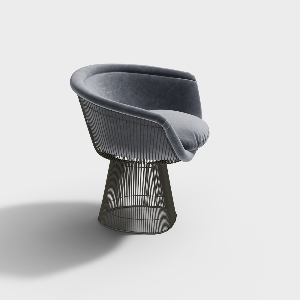 Elegant Velvet Armchair 3D model