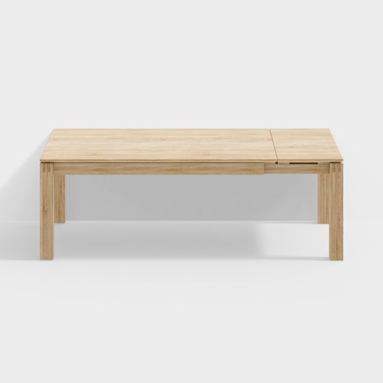 Extendable Wooden Coffee Table 3D model