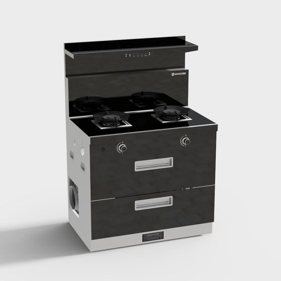 Sleek Modern Gas Stove 3D model