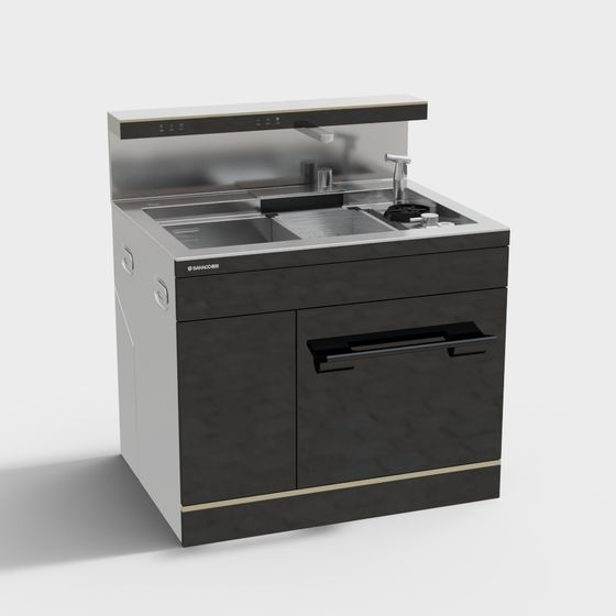 Modern Kitchen Appliance Cabinet 3D model