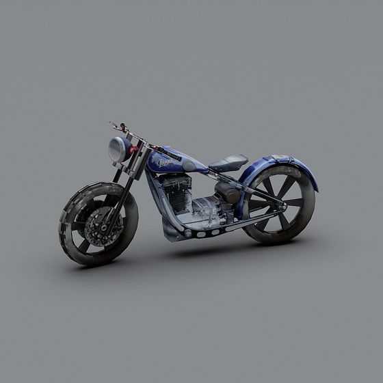Retro Chopper Motorcycle 3D model for Creative Projects
