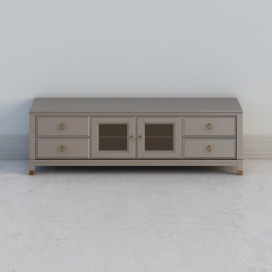 Elegant Minimalist TV Cabinet 3D model