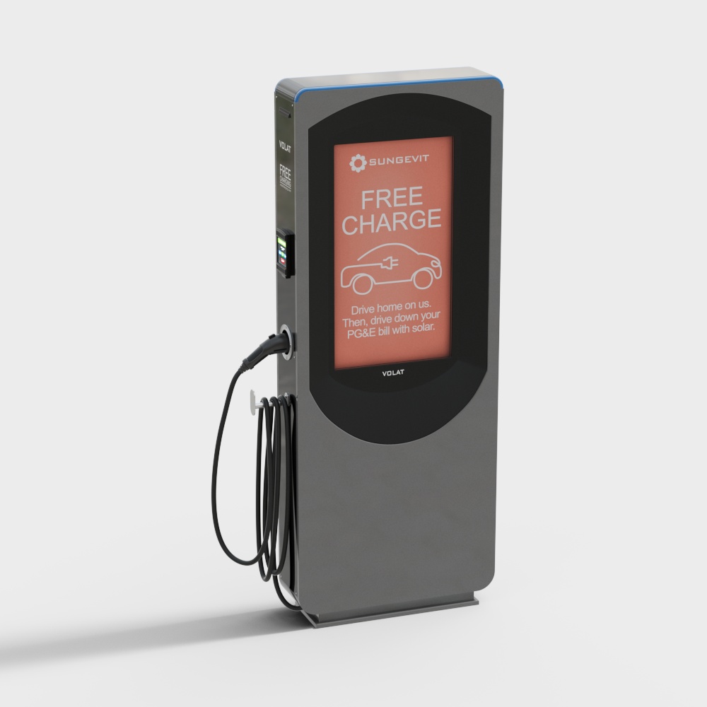 Futuristic Charging Station 3D Model – Low-Poly Design