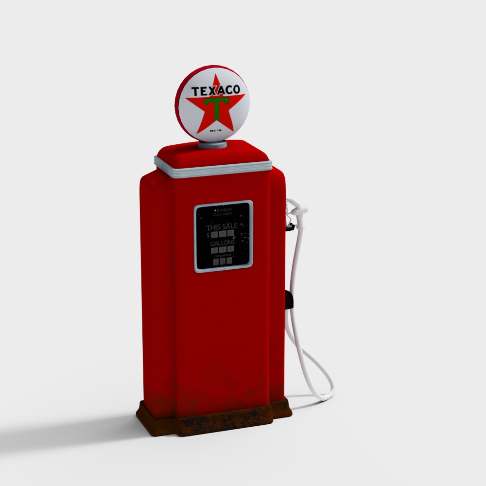 Vintage Texaco Gas Pump 3D model