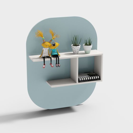 Creative Wall-Mounted Bookshelf 3D model