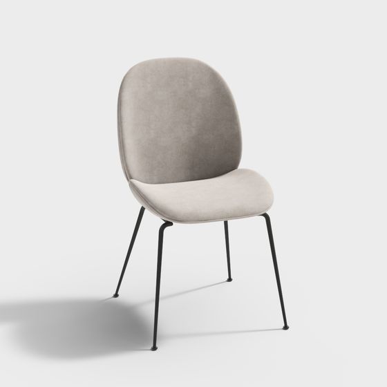 Streamlined Dining Chair 3D model