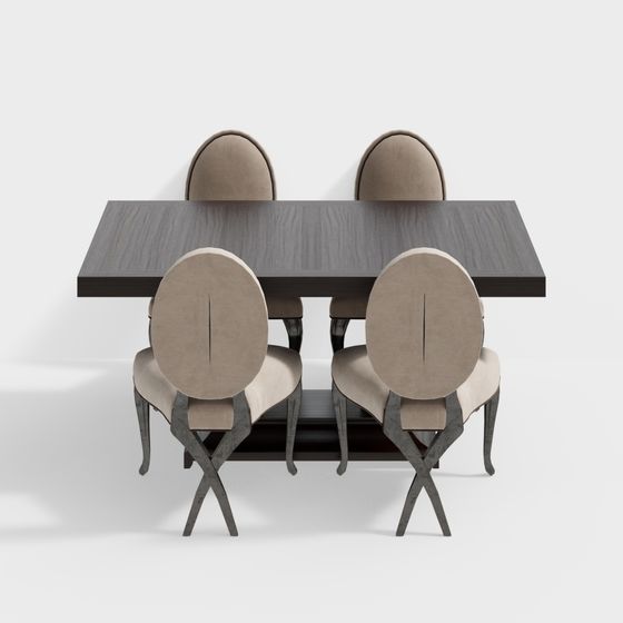 Urban Living Room Dining Table and Chairs Set 3D model