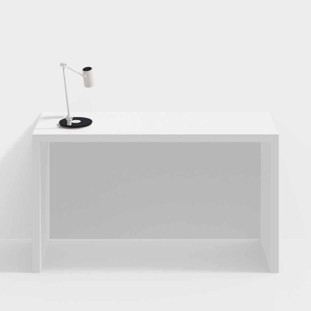 white study with lamp