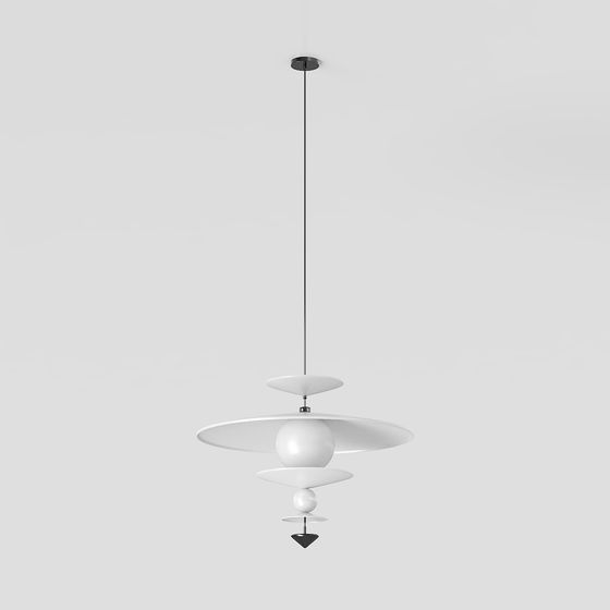 Stylish Geometric Pendant Light 3D model for Modern Spaces