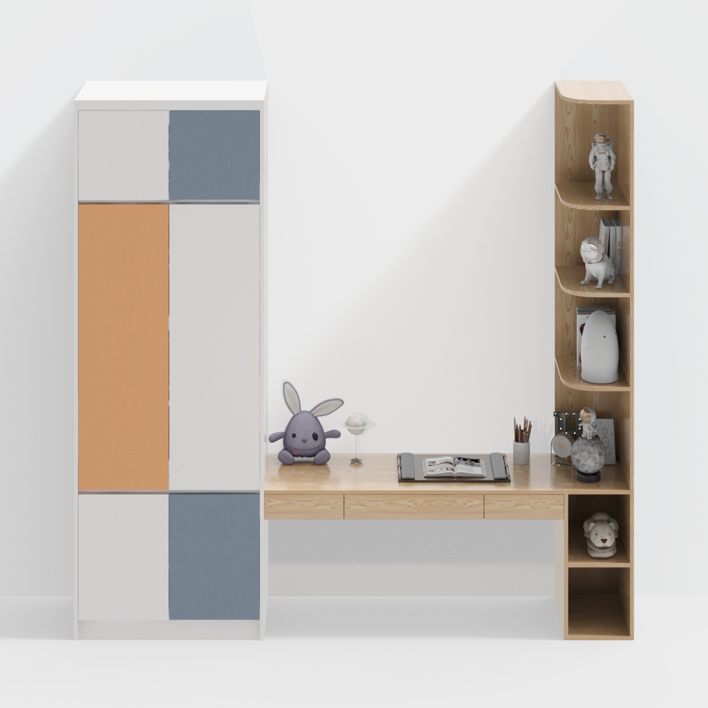 study desk with decoration