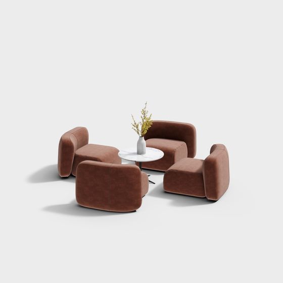 Modern Minimalist Sofa Set 3D model