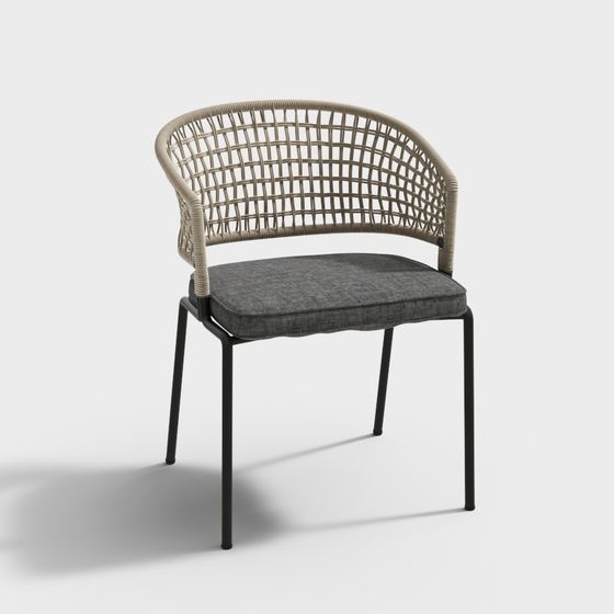Elegant Woven Chair 3D model for Various Settings