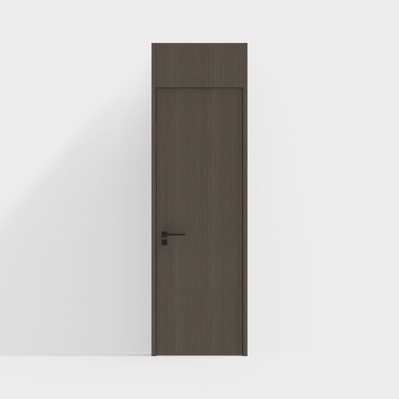 Elegant Low-Poly Wood Textured Door 3D model