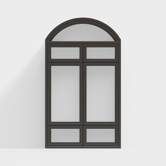 Stylish Arched Window 3D Model for Various Uses