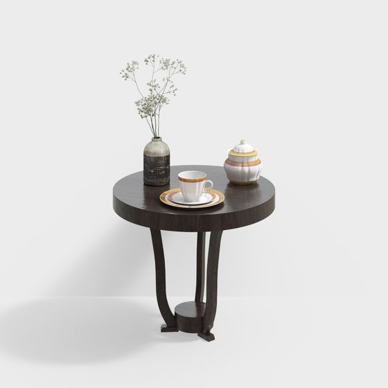 Stylish Low-Poly Round Table 3D model