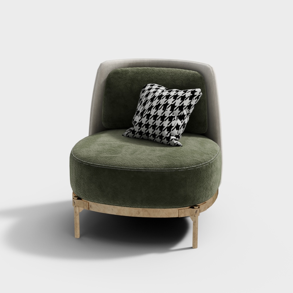 Kurzer grüner Sessel