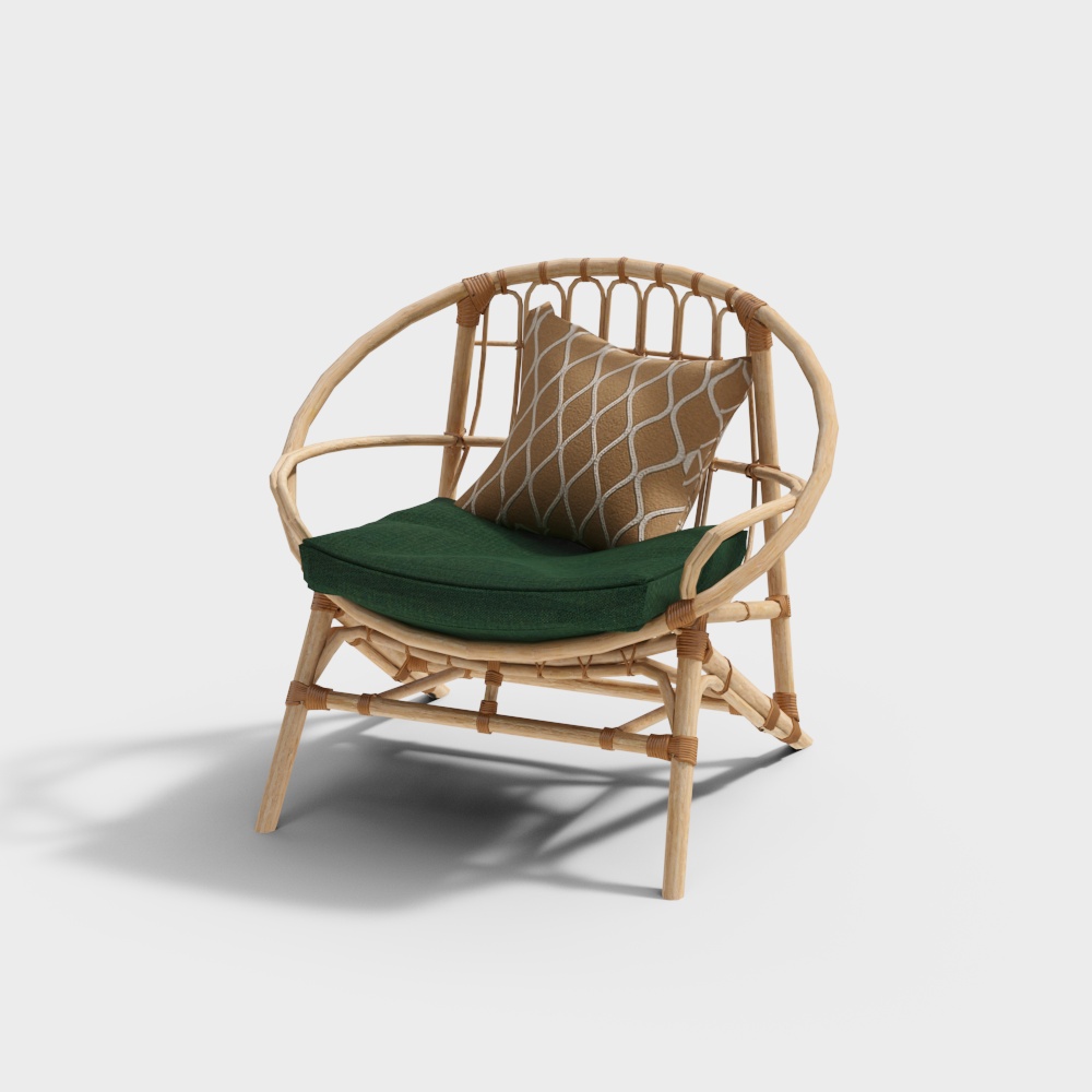 Sedia in rattan verde