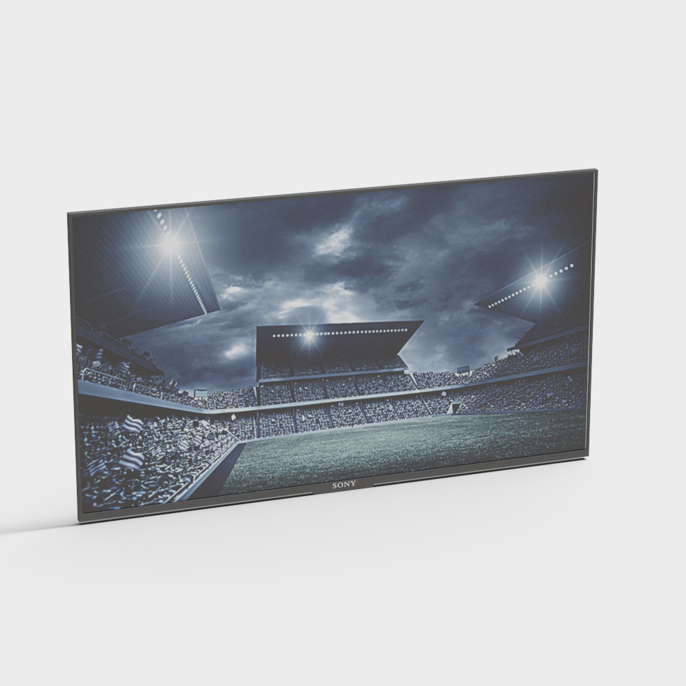 Low Poly 3D TV Screen Model for Sports Experience
