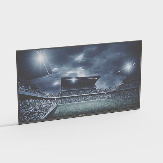 Low Poly 3D TV Screen Model for Sports Experience