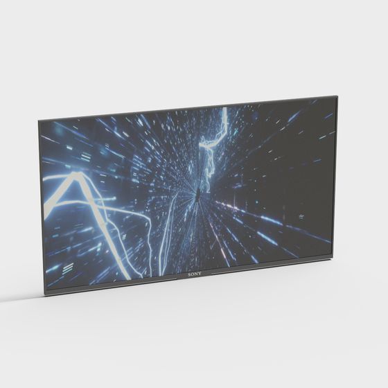 Stylish Low-Polygon TV Screen 3D model