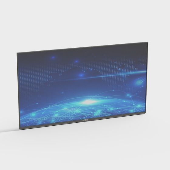 Sony Smart TV Low Poly 3D Model
