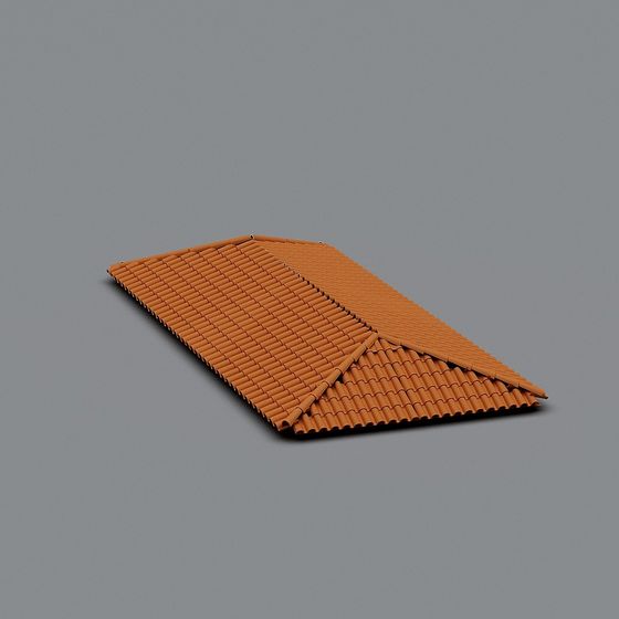 Low Polygon Tile Roof 3D model for Creative Projects