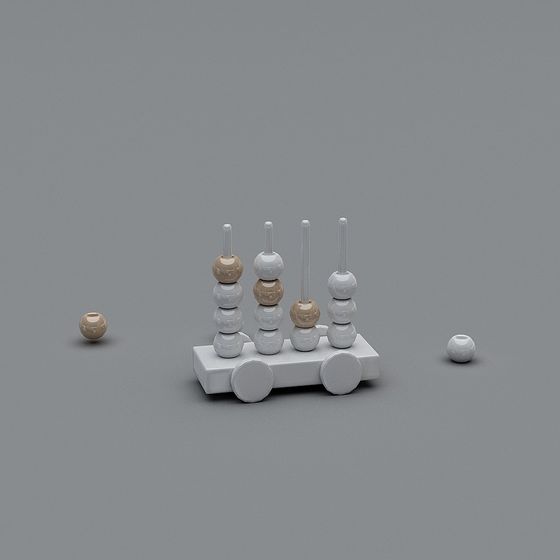 Balanced Block 3D model in Low Poly Style