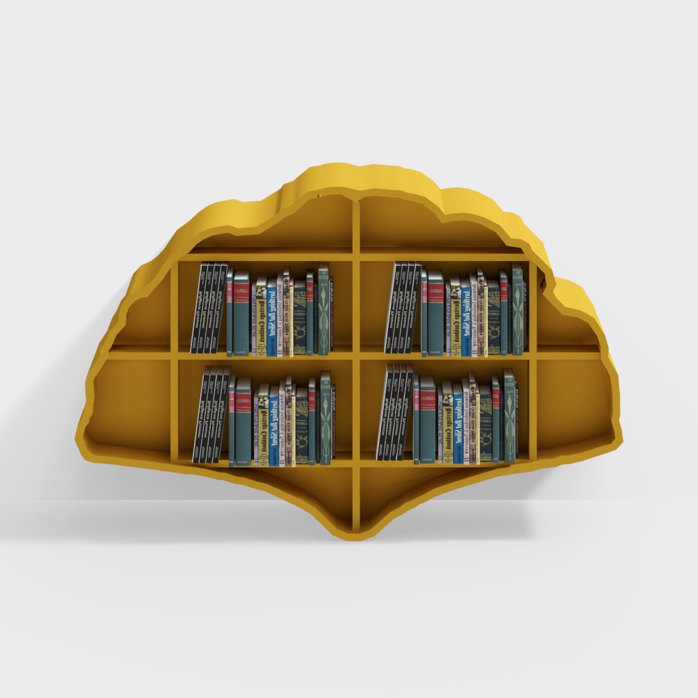 Reading room fan-shaped bookshelf