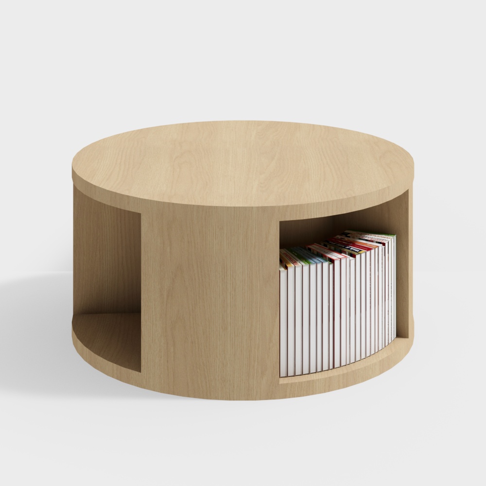Reading room cylindrical bookshelf