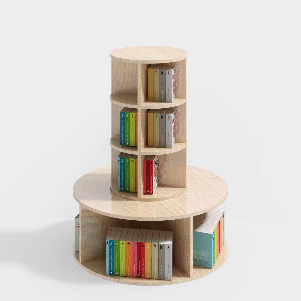 Low-Poly Artistic Bookshelf 3D model