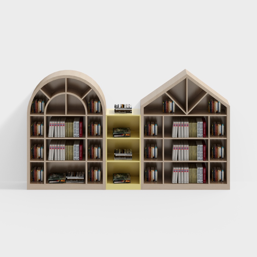 Library cartoon bookshelf