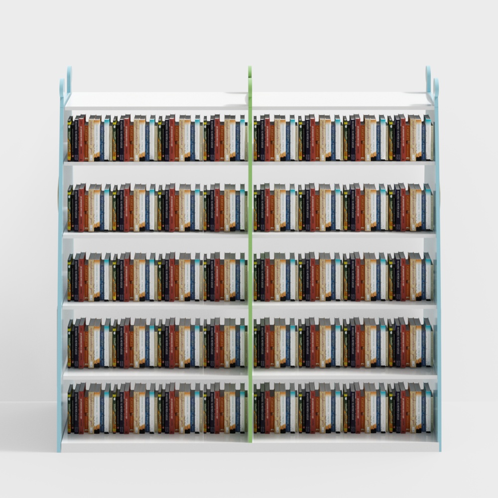 Library cartoon bookshelf