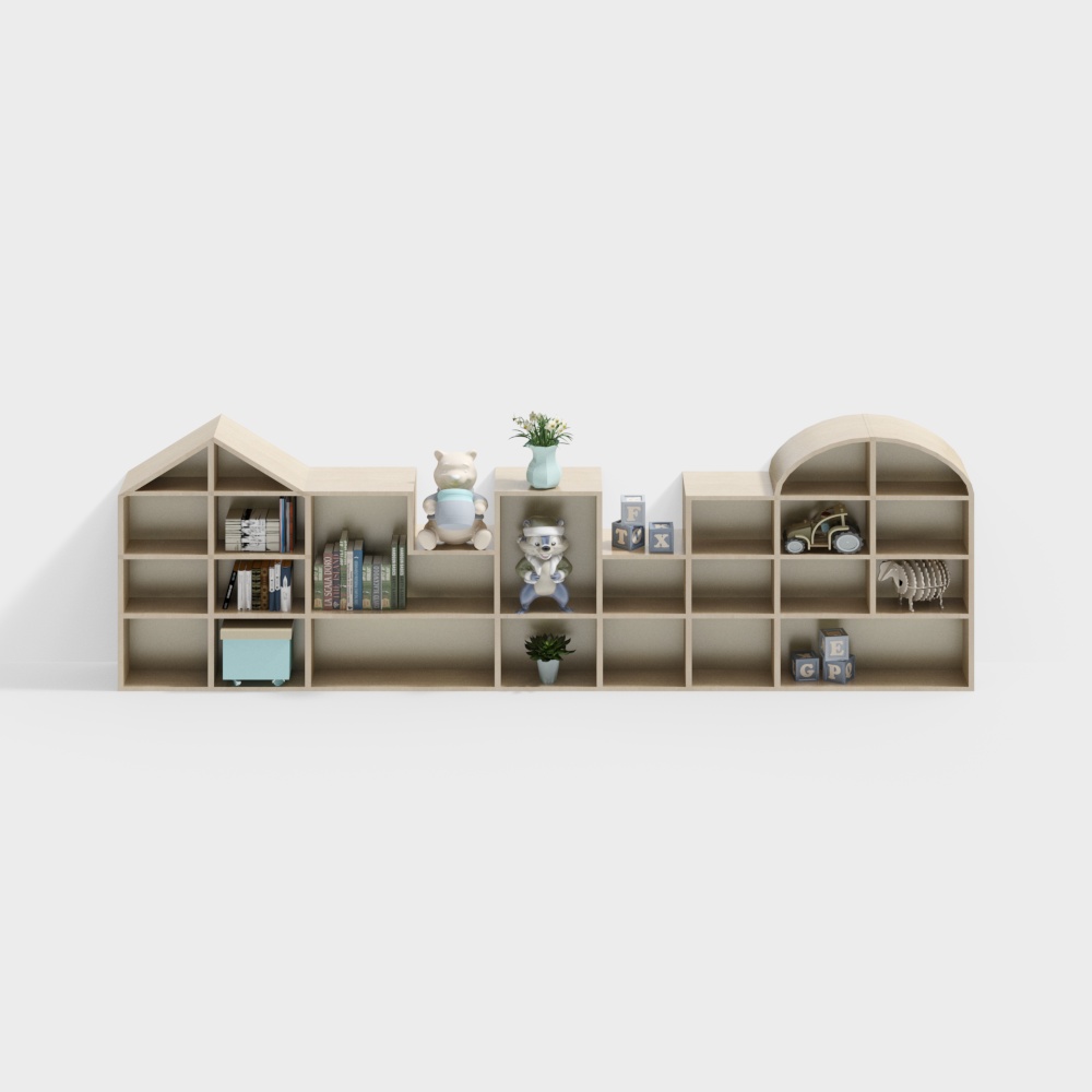 ชั้นวางหนังสือห้องอ่าน