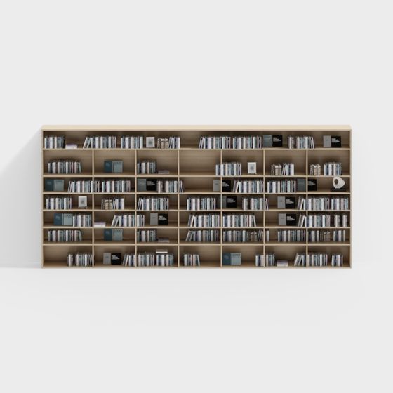 Modern Low-Poly Bookshelf 3D model