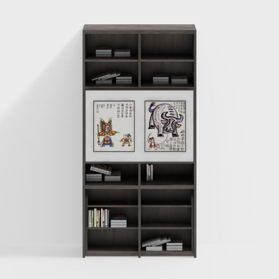 Contemporary Bookshelf 3D model for Stylish Spaces