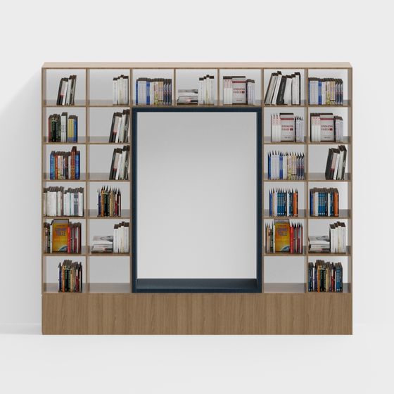 Stylish Low-Polygon Bookshelf 3D Model