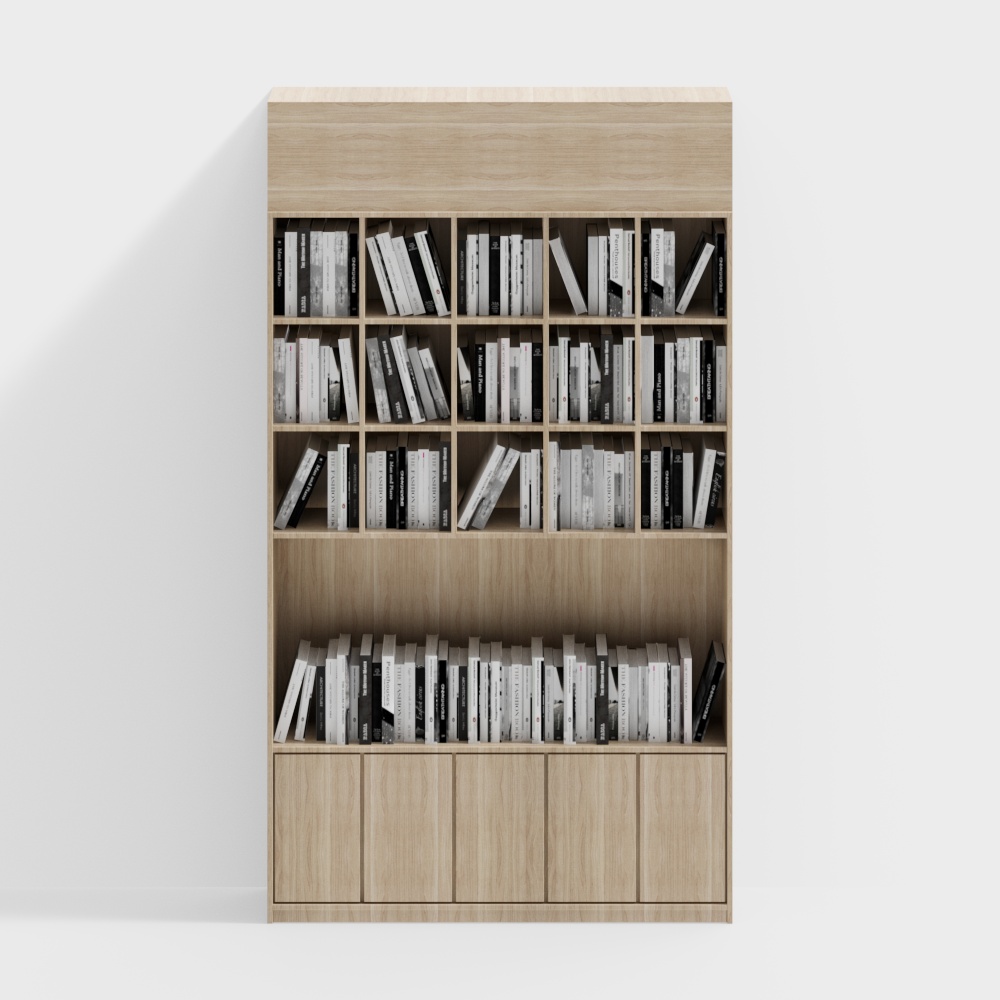 Bookstore wooden bookshelf