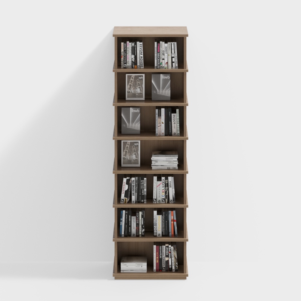 Bookstore single row bookshelf