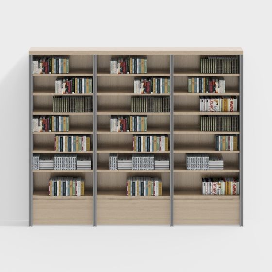 Elegant Low-Polygon Bookshelf 3D model for Creative Projects