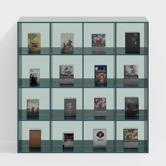 Modern Low-Polygon Bookshelf 3D model