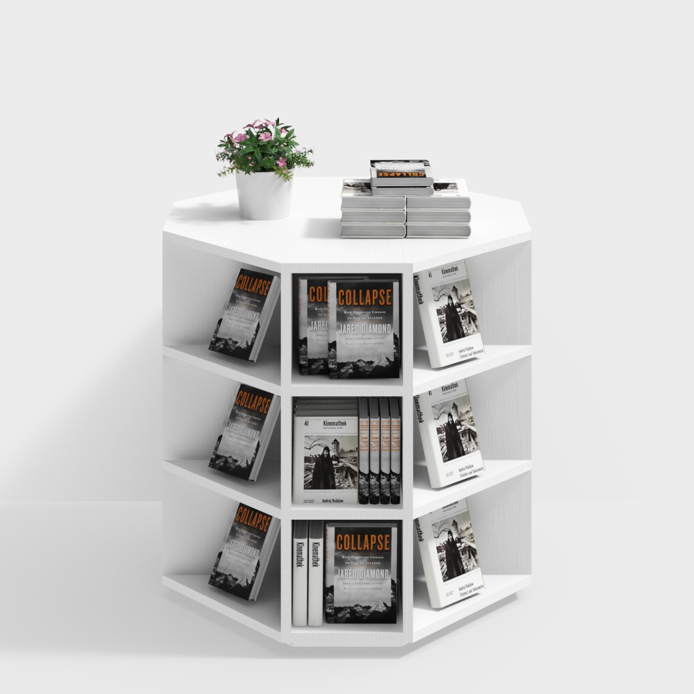Modern Hexagonal Bookshelf 3D model