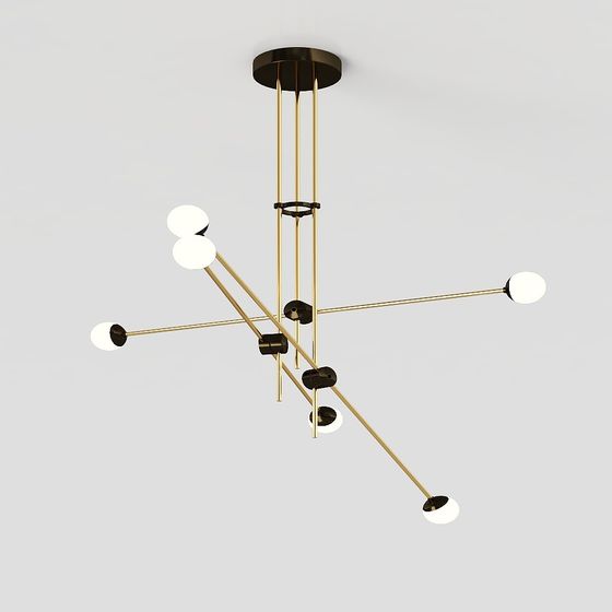 Elegant Low-Poly Chandelier 3D model