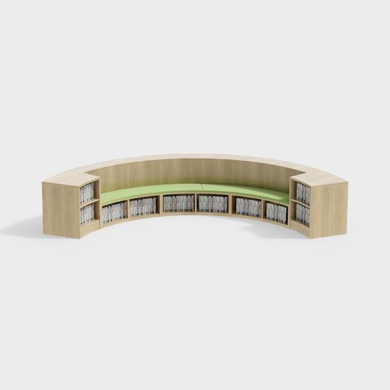 Unique Semi-Circular Bookshelf 3D model
