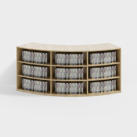 Stylish Low-Poly Bookshelf 3D model for Modern Interiors