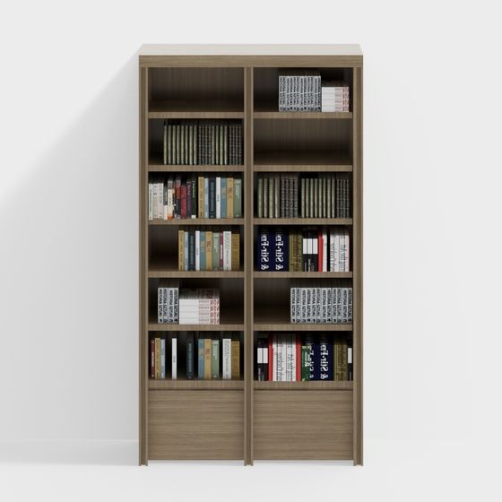 Minimalist Bookshelf 3D Model for Modern Interiors