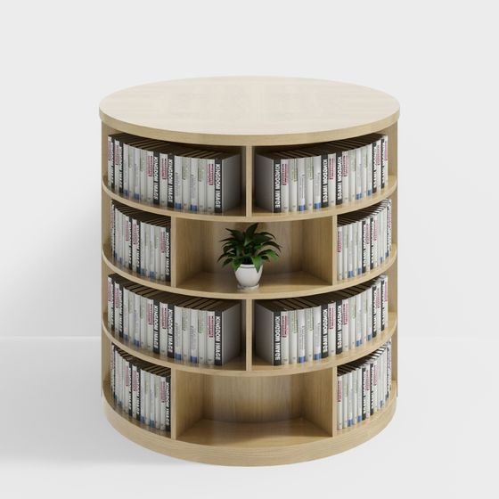 Elegant Cylindrical Bookshelf 3D model