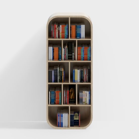Modern Low-Polygon Bookshelf 3D model
