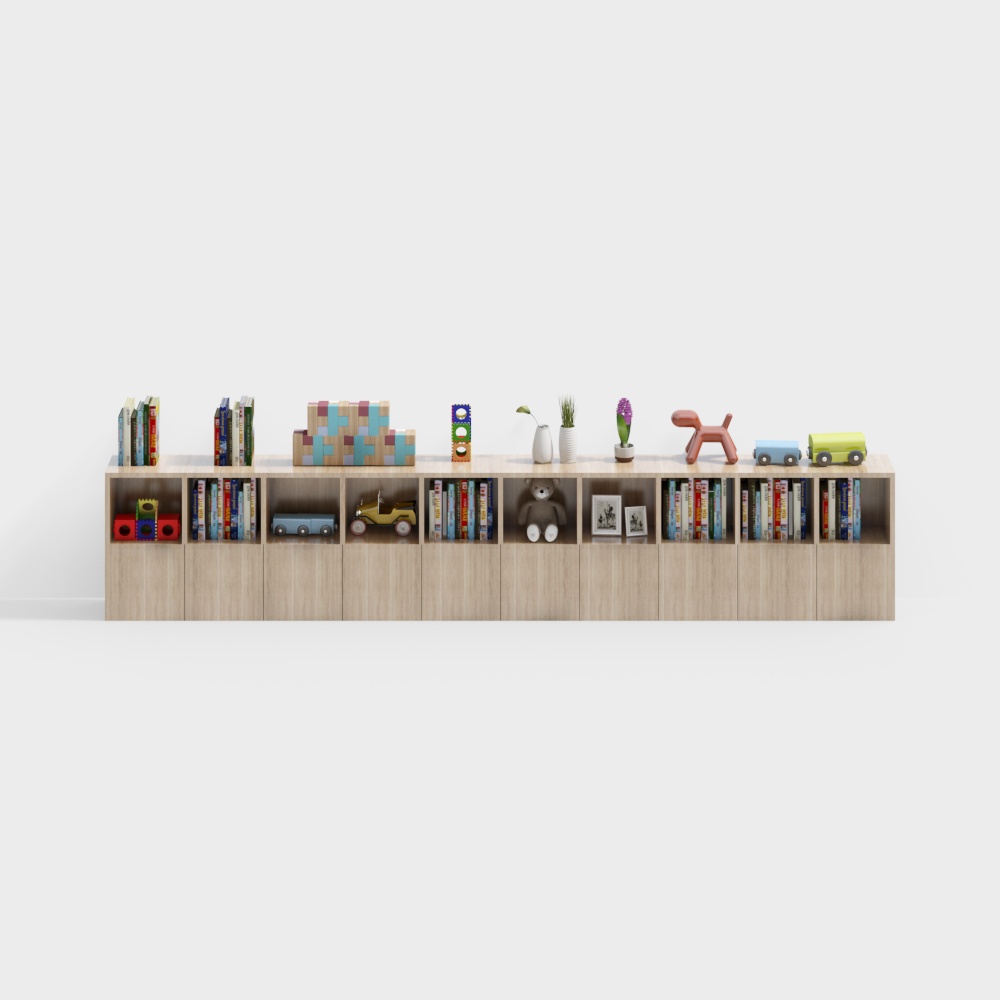 Kindergarten activity room bookshelf
