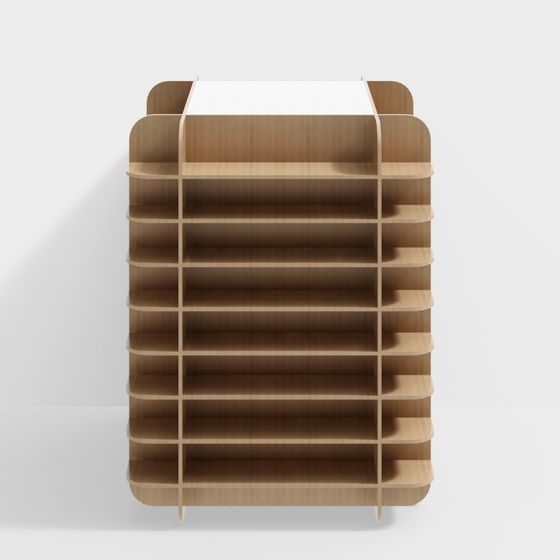 Modular Bookshelf 3D model for Modern Interiors